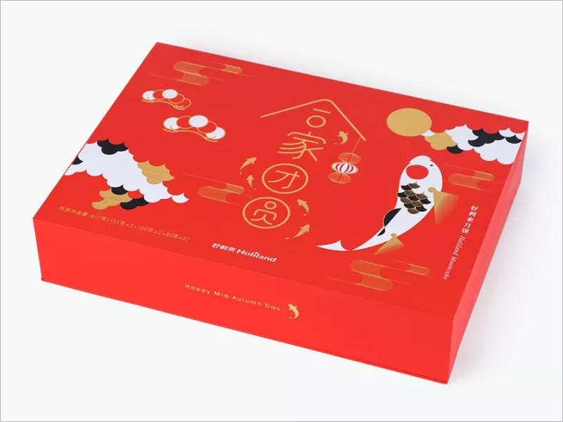 好利來月餅禮盒包裝設(shè)計(jì)，合家團(tuán)圓，連年有余
