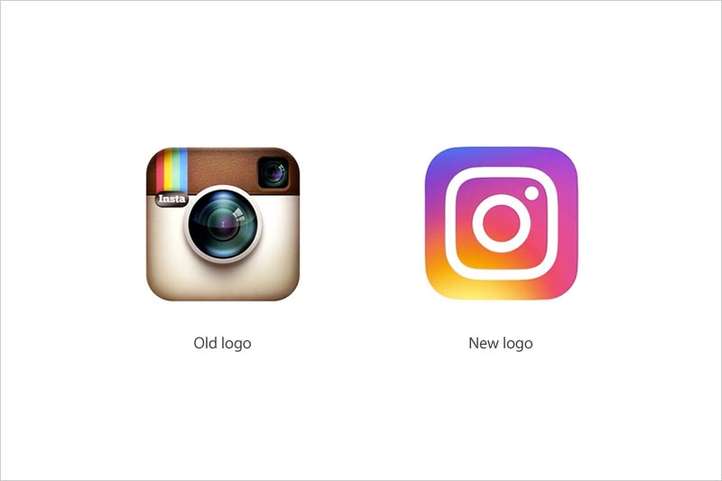 Instagram 新舊標(biāo)志設(shè)計(jì)對比圖