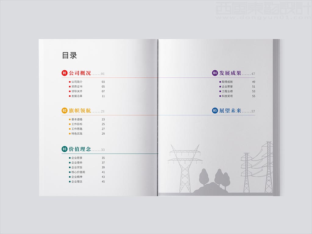 湖南電力工程咨詢有限公司畫冊(cè)目錄頁設(shè)計(jì)