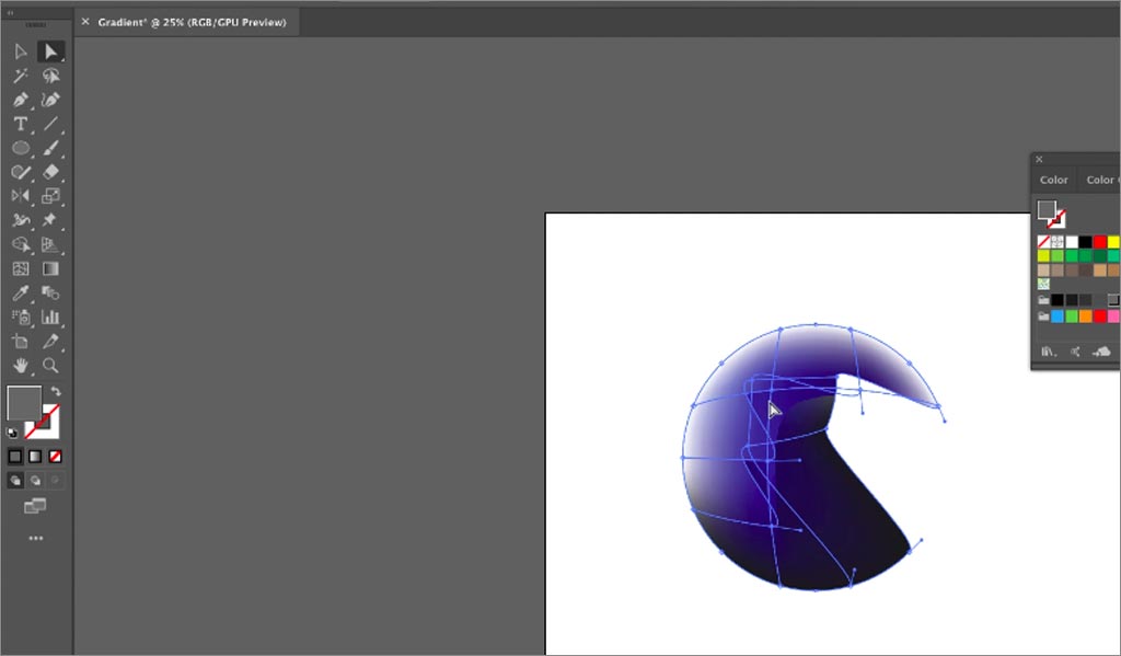 ADOBE ILLUSTRATOR設計軟件中漸變網(wǎng)格工具的使用圖文教程5）調(diào)整對象的形狀