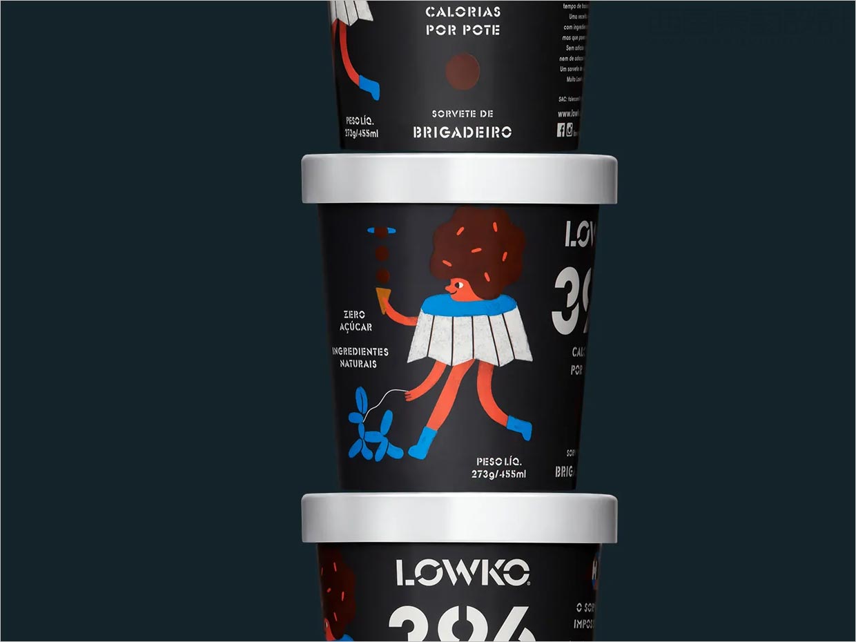 采用超現(xiàn)實(shí)插圖的巴西Lowko冰淇淋包裝設(shè)計