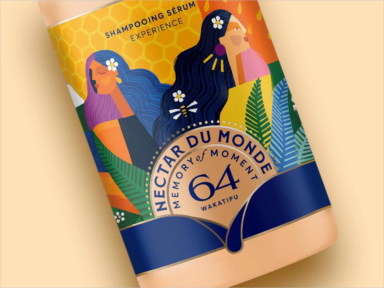 Nectar du Monde洗發(fā)水日化用品包裝設計之局部細節(jié)展示