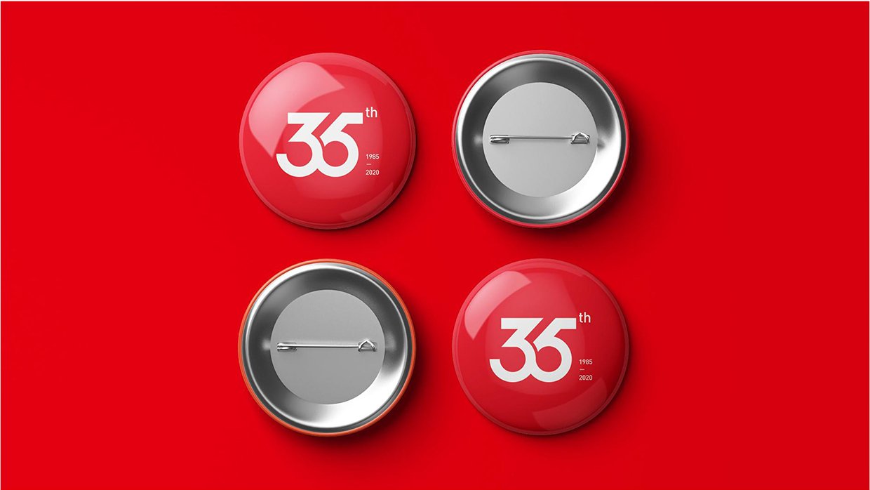 中國泛?？毓杉瘓F35周年logo設計之應用效果